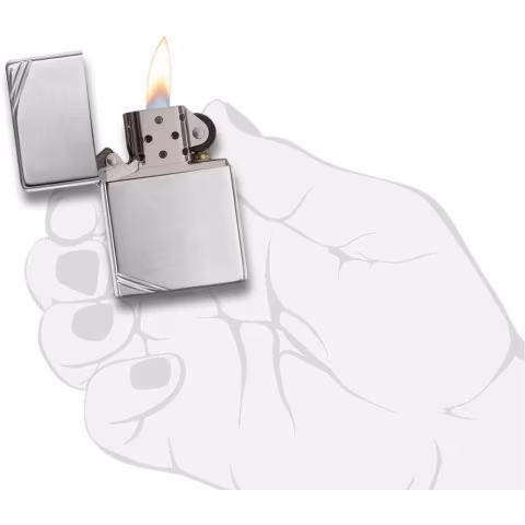 Zippo vintage replica 1935 pulido cromado y decoraciones diagonales - Alumbradores