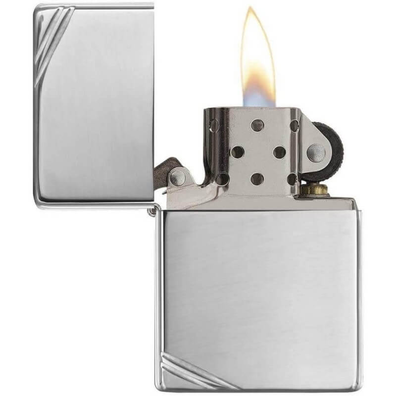 Zippo vintage replica 1935 polished chrome and diagonal decorations - Zippo