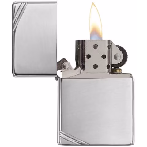 Zippo vintage replica 1935 pulido cromado y decoraciones diagonales - Alumbradores
