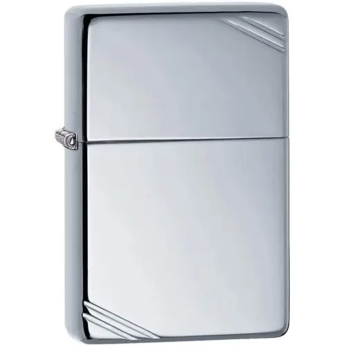 Zippo vintage replica 1935 cromo lucido e decori diagonali - Accendini