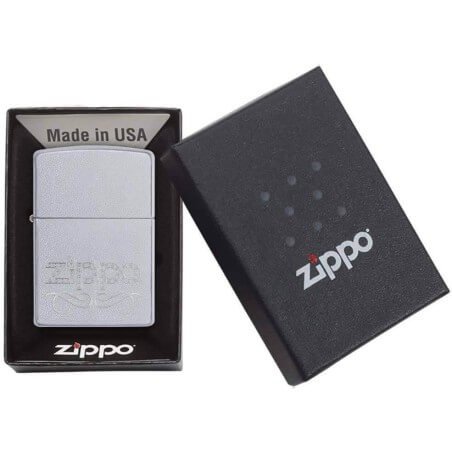 Zippo Scrool Engraving Chrome Matt Briquet Vent De Carburant Zippo Briquets Zippo