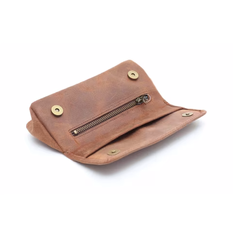 Savinelli-Tasche aus braunem Wildleder für Pfeife und Tabak - Taschen für Tabakpfeifen