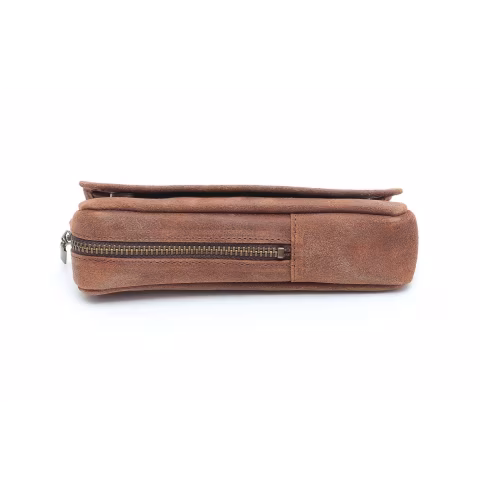 Savinelli-Tasche aus braunem Wildleder für Pfeife und Tabak - Taschen für Tabakpfeifen