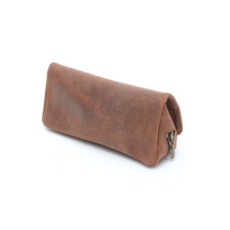 Saco Savinelli en ante marrón para pipa y tabaco. - Bolsas para pipas de tabaco