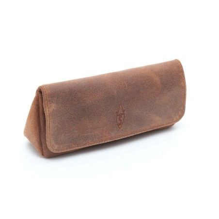 Saco Savinelli en ante marrón para pipa y tabaco. - Bolsas para pipas de tabaco