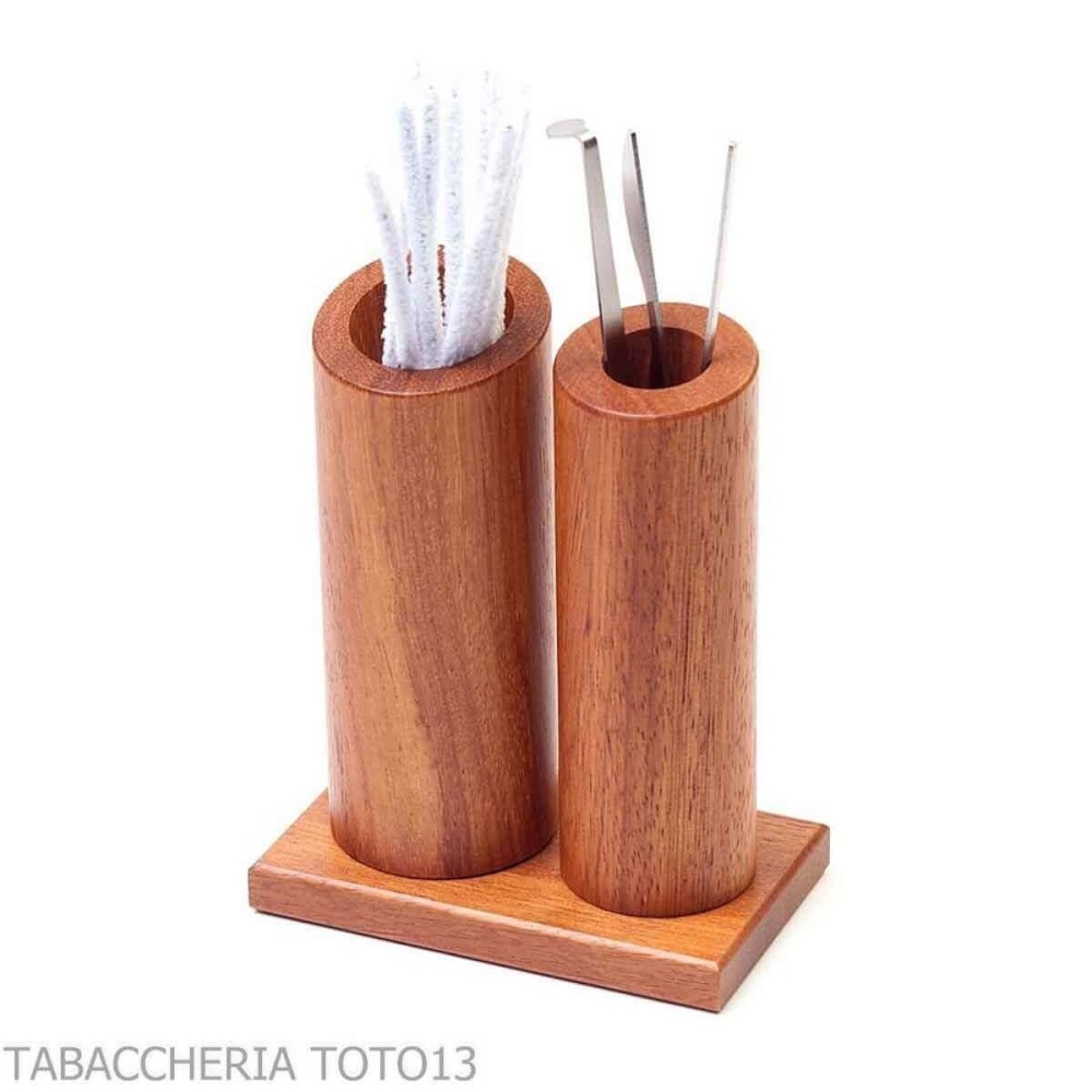 Double compartment table kit for storing tobacco pipe accessories - Accessories for tobacco pipes