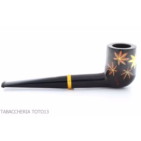 Tsuge Urushi Pfeife vier Jahreszeiten Serie, Herbst mit Ahornblättern - Tabakpfeifen