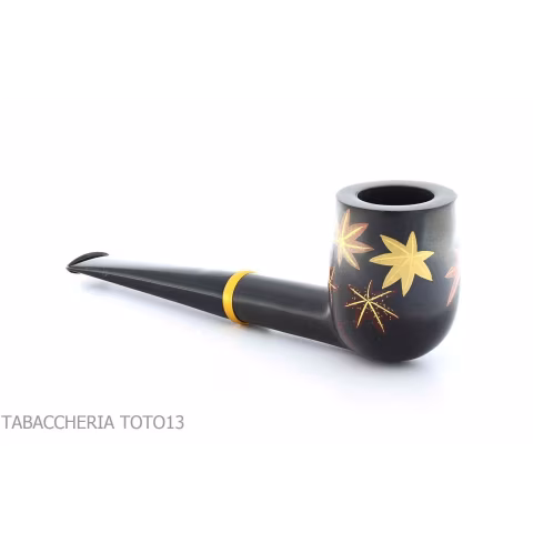 Pipa Tsuge Urushi serie cuatro estaciones, otoño con hojas de arce - Pipas de Tabaco