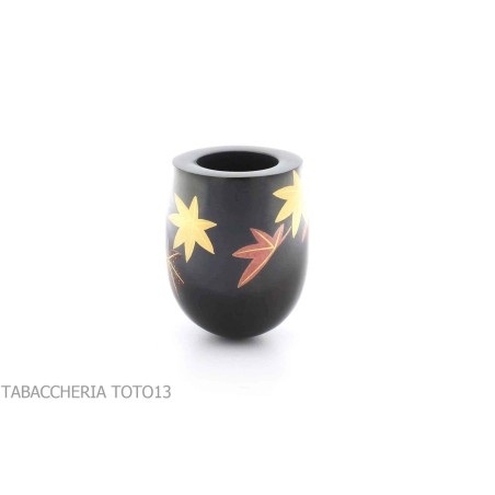 Tsuge Urushi pipe série quatre saisons, automne avec des feuilles d'érable - Pipe Pour le Tabac - Racine naturelle