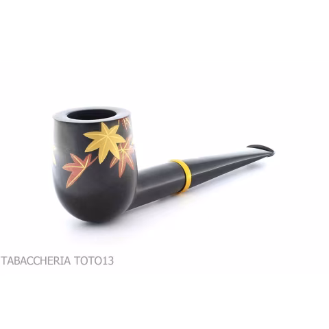 Tsuge Urushi Pfeife vier Jahreszeiten Serie, Herbst mit Ahornblättern - Tabakpfeifen