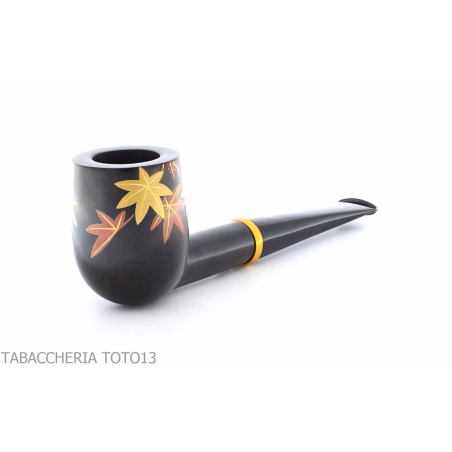 Tsuge Urushi pipe four seasons series, autumn with maple leaves - Tobacco Pipes - Natural root