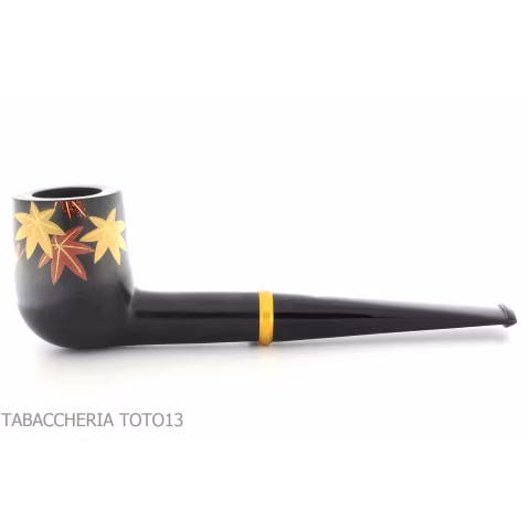 Tsuge Urushi Pfeife vier Jahreszeiten Serie, Herbst mit Ahornblättern - Tabakpfeifen