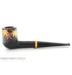 Tsuge Urushi pipe série quatre saisons, automne avec des feuilles d'érable - Pipe Pour le Tabac - Racine naturelle