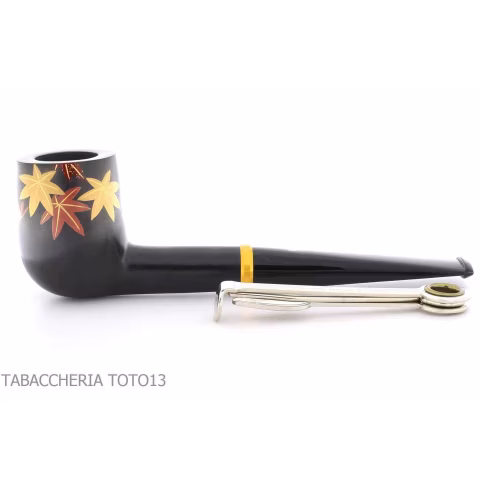Tsuge Urushi Pfeife vier Jahreszeiten Serie, Herbst mit Ahornblättern - Tabakpfeifen