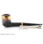 Tsuge Urushi pipe four seasons series, autumn with maple leaves - Tobacco Pipes - Natural root