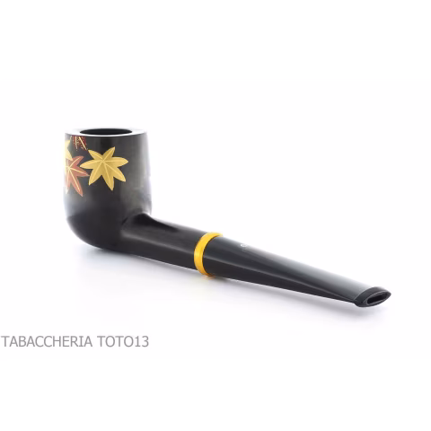 Pipa Tsuge Urushi serie cuatro estaciones, otoño con hojas de arce - Pipas de Tabaco