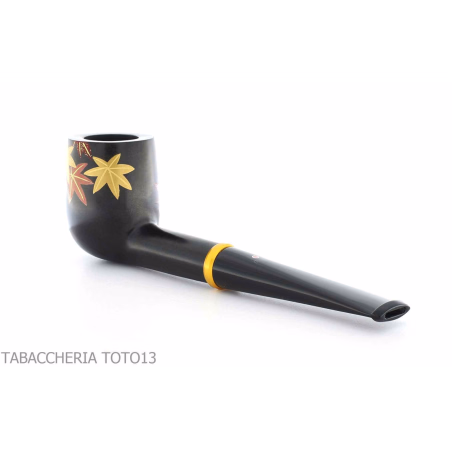 Tsuge Urushi pipe four seasons series, autumn with maple leaves - Tobacco Pipes - Natural root