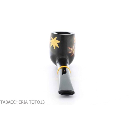 Tsuge Urushi pipe série quatre saisons, automne avec des feuilles d'érable - Pipe Pour le Tabac - Racine naturelle