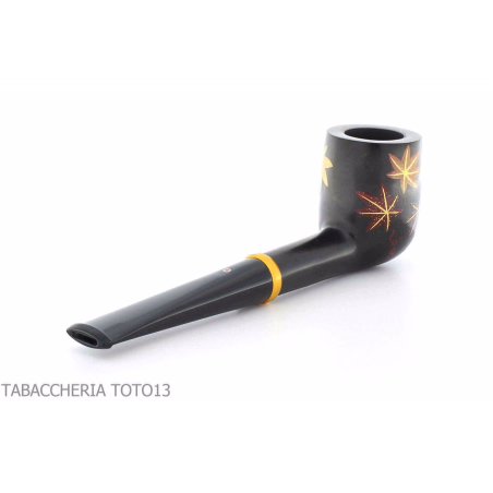 Tsuge Urushi pipe série quatre saisons, automne avec des feuilles d'érable - Pipe Pour le Tabac - Racine naturelle