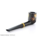 Tsuge Urushi pipe série quatre saisons, automne avec des feuilles d'érable - Pipe Pour le Tabac - Racine naturelle
