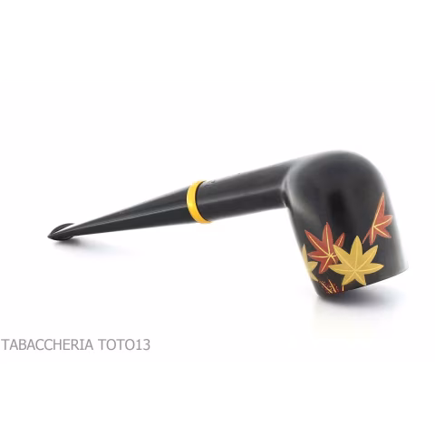 Tsuge Urushi Pfeife vier Jahreszeiten Serie, Herbst mit Ahornblättern - Tabakpfeifen