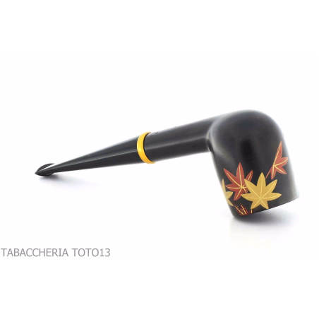 Tsuge Urushi pipe four seasons series, autumn with maple leaves - Tobacco Pipes - Natural root