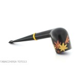 Tsuge Urushi Pfeife vier Jahreszeiten Serie, Herbst mit Ahornblättern - Tabakpfeifen