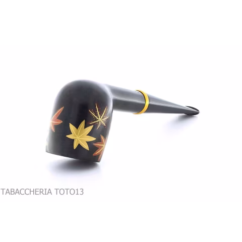 Tsuge Urushi Pfeife vier Jahreszeiten Serie, Herbst mit Ahornblättern - Tabakpfeifen