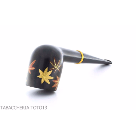 Tsuge Urushi pipe four seasons series, autumn with maple leaves - Tobacco Pipes - Natural root