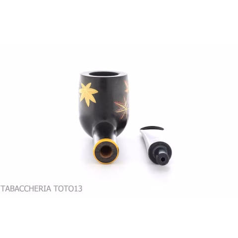Tsuge Urushi Pfeife vier Jahreszeiten Serie, Herbst mit Ahornblättern - Tabakpfeifen