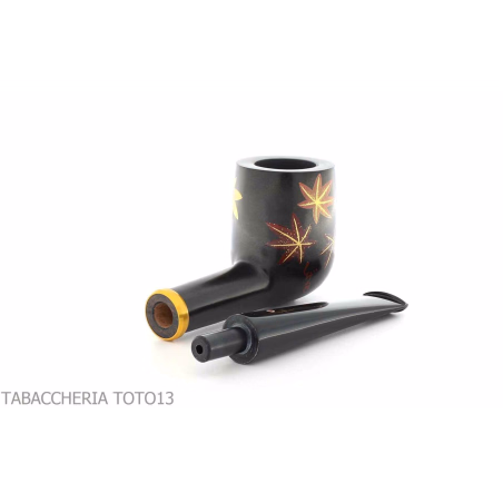 Tsuge Urushi pipe four seasons series, autumn with maple leaves - Tobacco Pipes - Natural root
