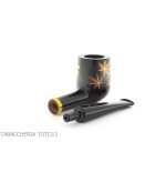 Tsuge Urushi pipe série quatre saisons, automne avec des feuilles d'érable - Pipe Pour le Tabac - Racine naturelle