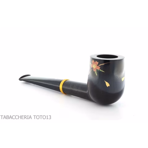 Tsuge Urushi série quatre saisons printemps Sakura, pipe avec forme de billard - Pipe Pour le Tabac - Racine naturelle