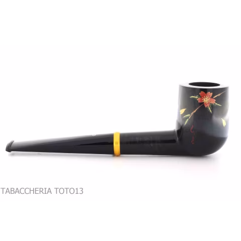 Tsuge Urushi série quatre saisons printemps Sakura, pipe avec forme de billard - Pipe Pour le Tabac - Racine naturelle