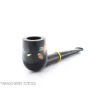 Pipa Tsuge Urushi serie cuatro estaciones, primavera con Sakura, forma de billar - Pipas de Tabaco