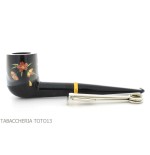 Tsuge Urushi pipe four seasons series, spring with Sakura, billiard shape - Tobacco Pipes - Natural root
