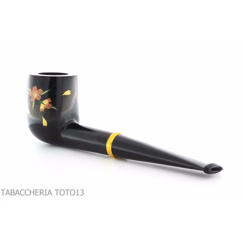 Tsuge Urushi série quatre saisons printemps Sakura, pipe avec forme de billard - Pipe Pour le Tabac - Racine naturelle