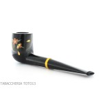 Tsuge Urushi pipe four seasons series, spring with Sakura, billiard shape - Tobacco Pipes - Natural root