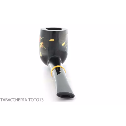 Tsuge Urushi pipe four seasons series, spring with Sakura, billiard shape - Tobacco Pipes - Natural root