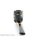Tsuge Urushi pipe four seasons series, spring with Sakura, billiard shape - Tobacco Pipes - Natural root