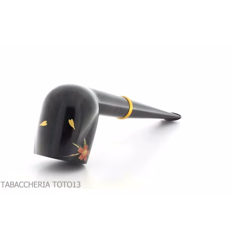 Tsuge Urushi série quatre saisons printemps Sakura, pipe avec forme de billard - Pipe Pour le Tabac - Racine naturelle