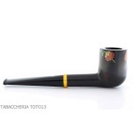 Tsuge Urushi Pfeife vier Jahreszeiten Winter mit Kamelienblüten - Tabakpfeifen