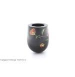 Tsuge Urushi pipa cuatro estaciones de invierno con flores de camelia - Pipas de Tabaco