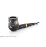 Tsuge Urushi pipa cuatro estaciones de invierno con flores de camelia - Pipas de Tabaco