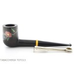 Tsuge Urushi pipe quatre saisons d'hiver avec des fleurs de camélia - Pipe Pour le Tabac - Racine naturelle