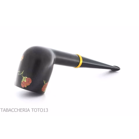 Tsuge Urushi Pfeife vier Jahreszeiten Winter mit Kamelienblüten - Tabakpfeifen