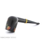 Tsuge Urushi Pfeife vier Jahreszeiten Winter mit Kamelienblüten - Tabakpfeifen