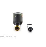 Tsuge Urushi pipe quatre saisons d'hiver avec des fleurs de camélia - Pipe Pour le Tabac - Racine naturelle