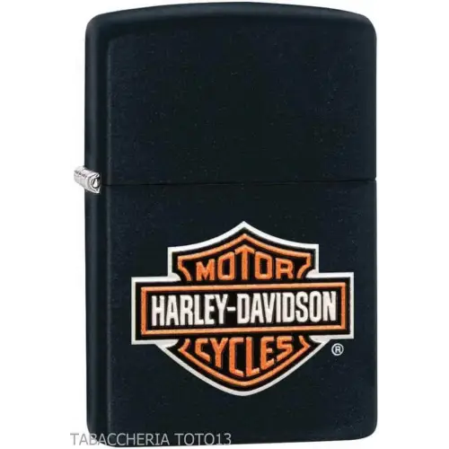 Logotipo de color Zippo Harley-Davidson en relieve en acabado negro - Alumbradores