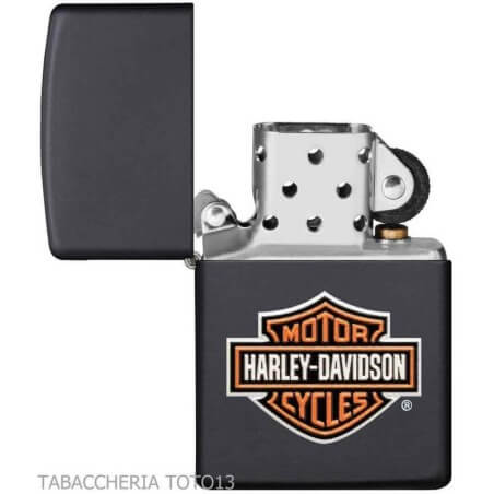 Zippo Harley-Davidson embossed color logo on black finish - Zippo